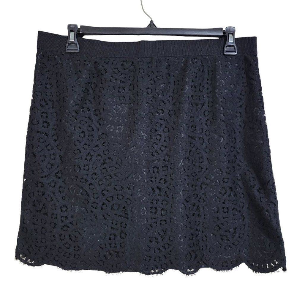 Joe Fresh Mini Black Lace Skirt (Size 14)